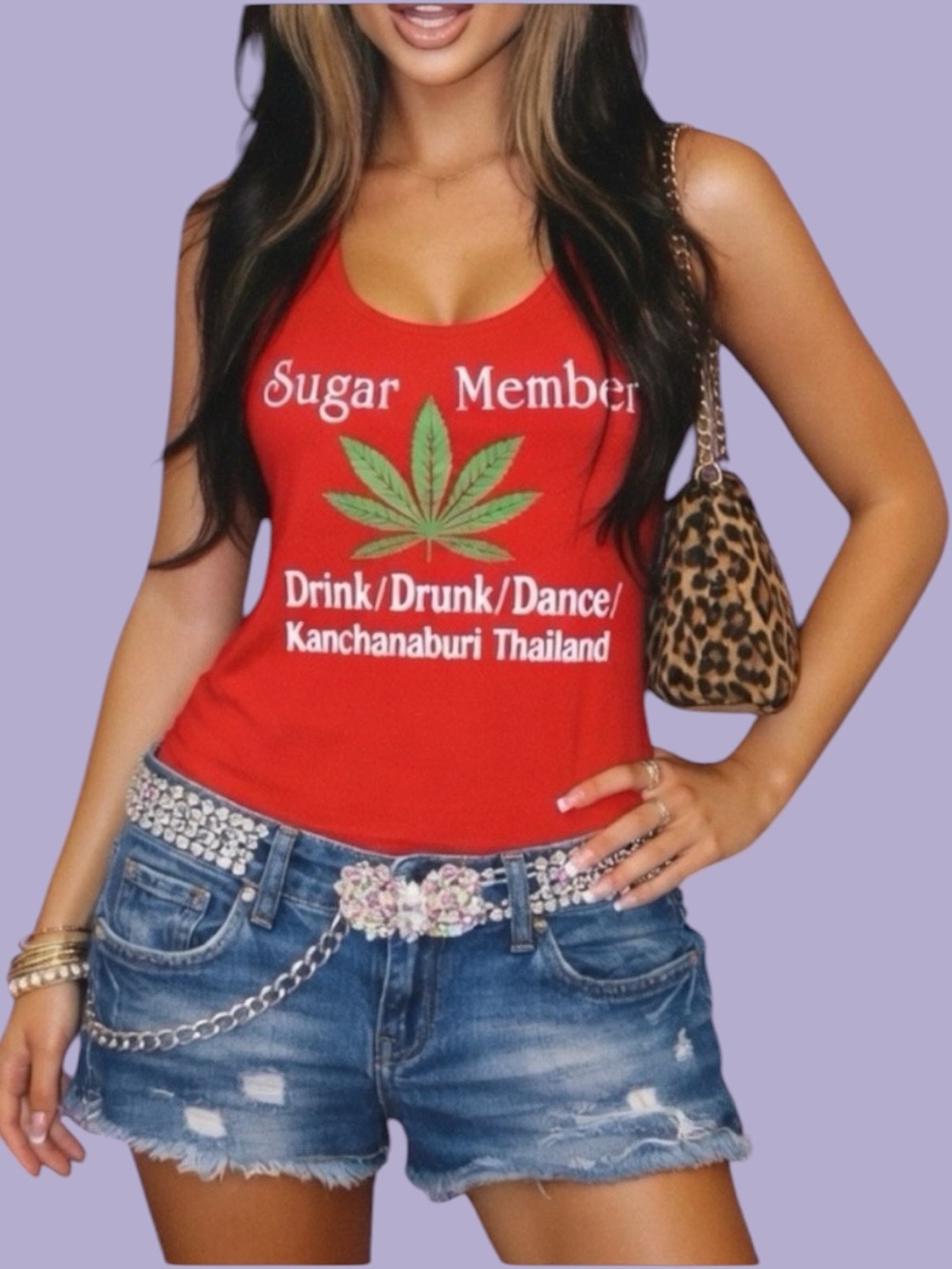 Kanchanaburi Thailand Red 420 Racer Back Tank Top
